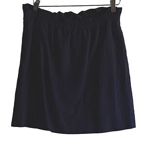 J CREW - THE SIDEWALK MINISKIRT - LINEN / COTTON BLEND - DARK NAVY BLUE - B17